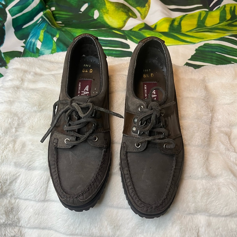 Vintage American Weekend Mens 8.5 D Soft Leather Casual Classic Lace Up Loafers